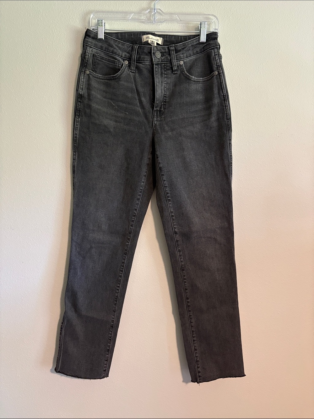 Madewell Curvy Mid-Rise Stovepipe Black Washed Straight Leg Jeans